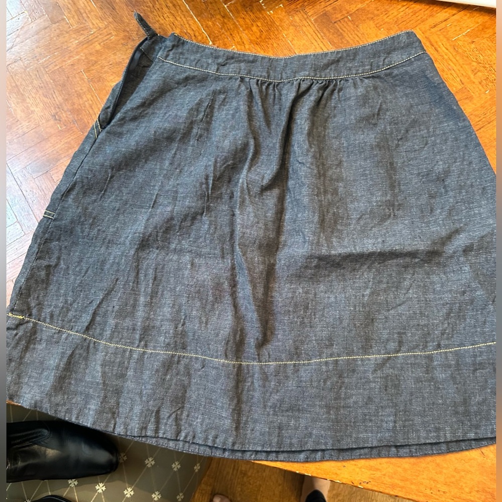 Eileen Fisher, Blue Denim, Linen, Skirt, XS - Picture 4 of 7
